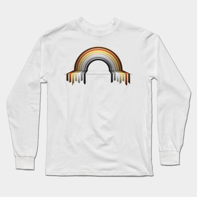 Gay Bear Pride Flag 3D Drip Rainbow Design Long Sleeve T-Shirt by LiveLoudGraphics